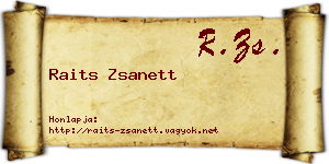 Raits Zsanett névjegykártya